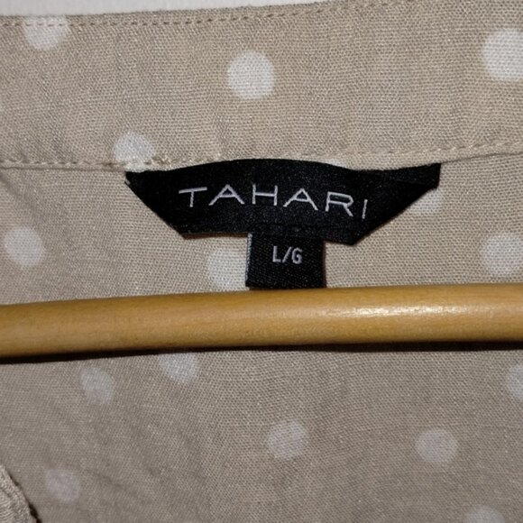 Tahari cream short sleeves button down blouse size L - Picture 4 of 5